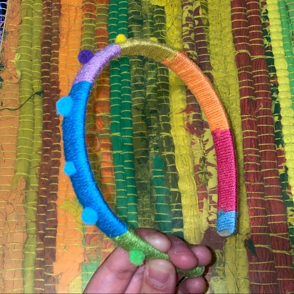 rainbow yarn headband